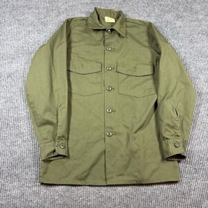Vintage US Army OG-507 Utility Shirt 14.5x31 Olive Green Durapress 1979 Mens